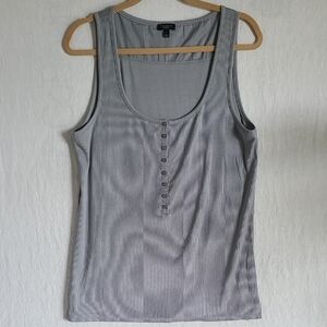 Talbots Gray Henley Style Tank Top Size Large
